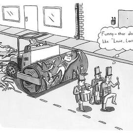 Steam Roller Driving Behind A Marching Band by Zachary Kanin