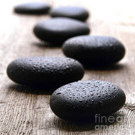 Stones on Wood by Olivier Le Queinec