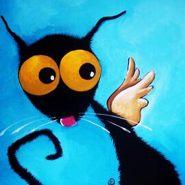 Stressie Cat Angel by Lucia Stewart