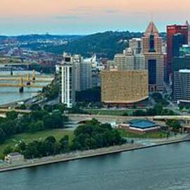 Pink Over The Pittsburgh Skyline by Adam Jewell