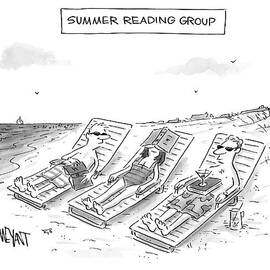 Summer Reading Group -- Three Beach Goers Lounge by Christopher Weyant