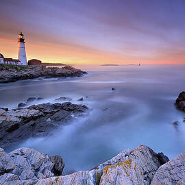 Summer Sunset At The Portland Head Light by Katherine Gendreau Photography
