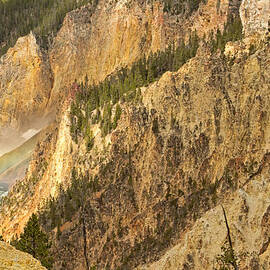 Sunlight on the Lower Falls of the Grand Canyon of Yellowstone by Natural Focal Point Photography