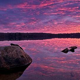 Sunrise Fire Baxter Lake NH by Jeff Sinon