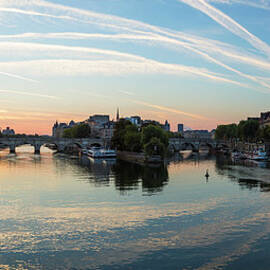 Sunrise, River Seine And View To Ile De by Peter Adams