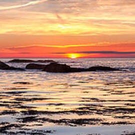Sunrise Silhouettes Odiorne Point by Jeff Sinon