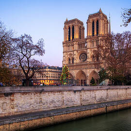 Sunset At The Notre Dame, Paris, France by Joe Daniel Price