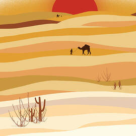 Sunset in the desert by Neelanjana Bandyopadhyay