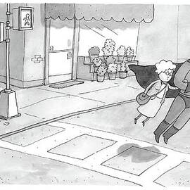 Superman Escorts An Elderly Woman Across The Road by Jason Patterson