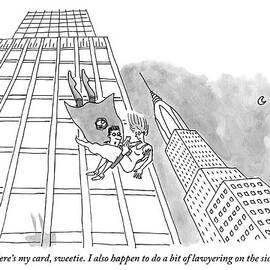 Superman Gives His Card To A Woman He Is Saving by Jack Ziegler