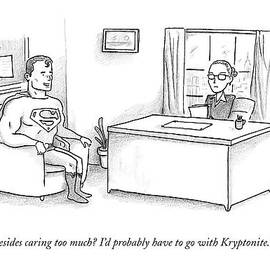 Superman Sits At A Job Interview by Jason Adam Katzenstein