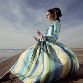 Editha Dussler Posing On A Beach by Henry Clarke