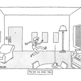 Tai Chi Vs. Chi Tea A Woman Practices Tai Chi by Jack Ziegler