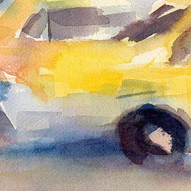 Taxi Cabs NYC Watercolor Painting by Beverly Brown