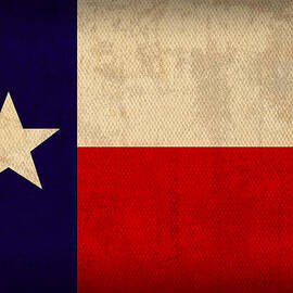 Texas State Flag Lone Star State Art on Worn Canvas by Design Turnpike