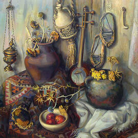 The Armenian still-life with culture subjects by Meruzhan Khachatryan