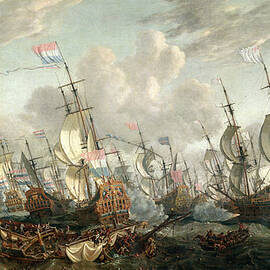 The Four Days Battle, June 1666 by Abraham Storck