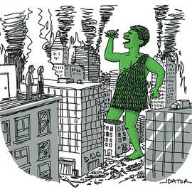 The Jolly Green Giant Walks Like Godzilla by Joe Dator