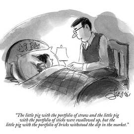 The Little Pig With The Portfolio Of Straw by Edward Frascino