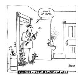 The Pied Piper Of Gramercy Park by Jack Ziegler