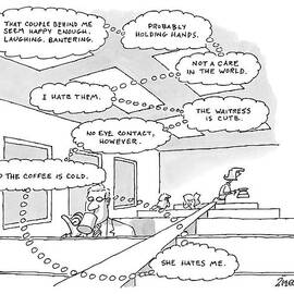 The Thought Bubbles Of A Man In A Diner: That by Jack Ziegler