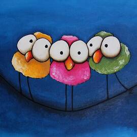 Three fat ladies by Lucia Stewart