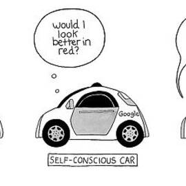 Three Google Cars by Amy Kurzweil