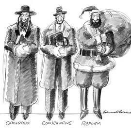 Three Jews Are Standing In A Line by Edward Sorel