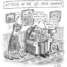 Title: Attack Of The 65-inch Woman. A Woman Walks by Roz Chast