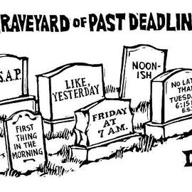Title: Graveyard Of Past Deadlines.  A Graveyard by Drew Dernavich