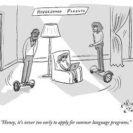 Title: Hoverboard Parents. Parents Riding by Farley Katz