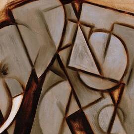 Tommervik Abstract Cubism Elephant Art Print by Tommervik
