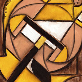 Tommervik Abstract Cyclist Cycling Art Print  by Tommervik