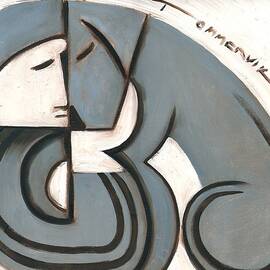 Tommervik Art Deco Man and Dog Art Print by Tommervik