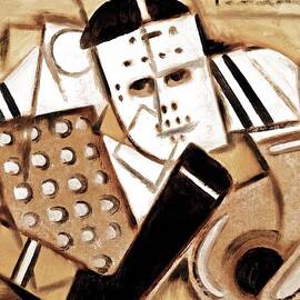 Vintage Hockey Goalie art print by Tommervik