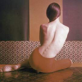 Topless Model Wearing Jantzen Shapewear by Horst P. Horst