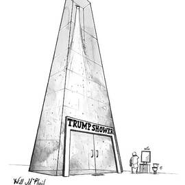 Trump Shower -- A Man's Shower Is A Huge Glass by Will McPhail