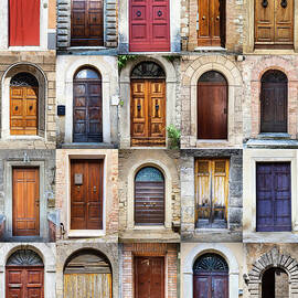 Tuscan Wooden Doors, Italy by Moreiso