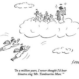 Two Angels Speak As They Look At Frank Sinatra by David Sipress