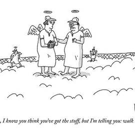 Two Angels Speak To Each Other In A Baseball by Zachary Kanin