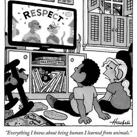 Two Children Stare Blankly At A Tv Featuring by William Haefeli