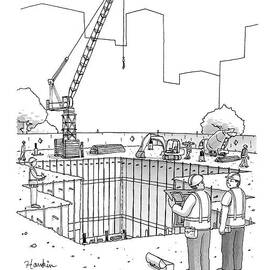 Two Construction Workers Look Out Over A Massive by Charlie Hankin