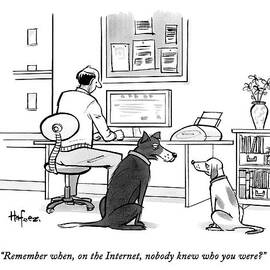 Two Dogs Speak As Their Owner Uses The Computer - by Kaamran Hafeez