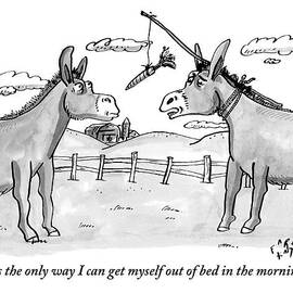 Two Donkeys Are Seen Talking To Each Other by Farley Katz