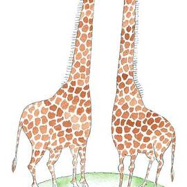 Two Giraffes Talking by Victoria Roberts