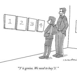 Two Hip-looking People In A Gallery by Michael Crawford