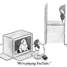 Two Kids Playing With A Cardboard Box by Emily Flake