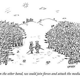 Two Kings Speak To Each Other In The Middle by David Sipress