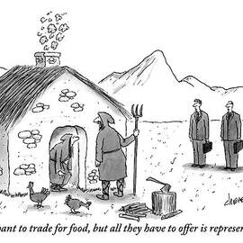 Two Lawyers Look On As One Medieval Man Consults by Tom Cheney