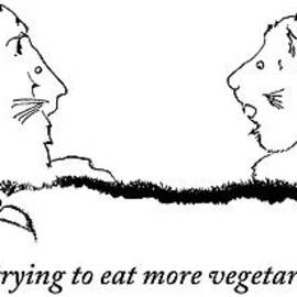 Two Lions Sit Conversing by Michael Shaw